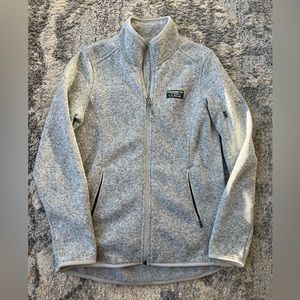 LL Bean Women’s Gray Sweater Fleece Zip Jacket - Size XS